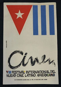 1986 Original Kubanisches Poster "Latin American Cinema International Festival" Seltene Kunst - Bild 1 von 6