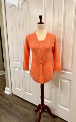 Suéter cárdigan para mujer talla XS de Eddie Bauer, 100 % algodón, coral, manga larga Foto 1 de 4