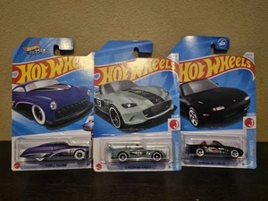 HOT WHEELS Lot Of 3 90s MIATA | 2015 MX5 | PURPLE PASSION - Picture 1 of 9
