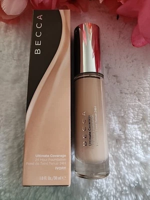 NIB Full Size BECCA Ultimate Coverage 24 Hour Foundation 1 oz IVORY - Image 1 of 4