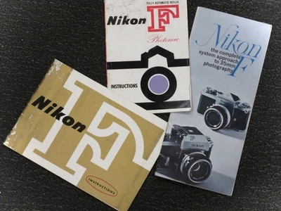 TWO NIKON F INSTRUCTION MANUALS = 1962 & 1965 + VINTAGE 1960's SALES BROCHURE - Image 1 of 4
