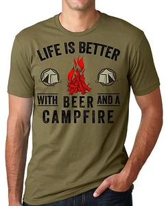 Camiseta Campamento Fogata Beer Park actividad al aire libre pesca caza - Imagen 1 de 7