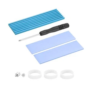 Aluminum Heatsink Sky Blue 70x22x3mm with Tools and 2 x Thermal Pad for SSD - Afbeelding 1 van 5