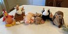 TY Beanie Baby Babies LOT FARM Bessie Daisy Doodle Derby Hoot Squealer-  MWMTs