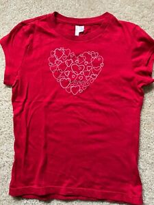 New! Aeropostale T shirt girls Red M size  US seller Heart mark 100% cotton