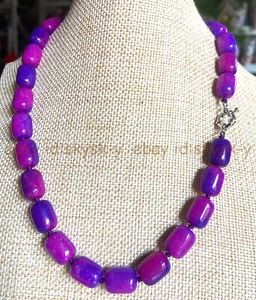 10x14mm Natural Purple Sugilite Cylinder Barrel Gemstone Beads Necklace 14-48'' - Picture 1 of 18