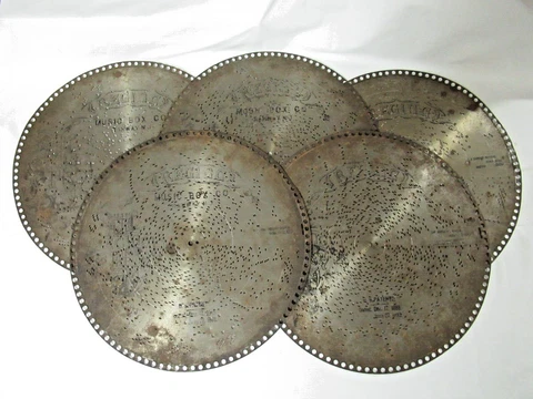 LOT OF 5 REGINA MUSIC BOX DISCS 15 1/2" Cover