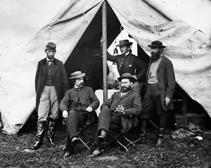 Neues 8x10 Bürgerkrieg Foto: Pinkerton mit Männern im Lager, Antietam - Sharpsburg - Bild 1 von 1