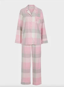 NEW PETER ALEXANDER PINK GREY COTTON FLANNELETTE BUFFALO CHECK PJ SET XL RRP$139 - Picture 1 of 5