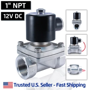1" SS 12 Volts DC STAINLESS STEEL Electric Solenoid Valve Water Gas Air 12 VDC - Picture 1 of 6