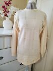 Liz Claiborne Collection Creamy White Lambswool Sweater Beaded With Pearls Sz.M