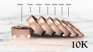 10K Rose Gold Concave Wedding Band Ring Comfort Fit Solid Pink Gold Polished New - Picture 1 of 10