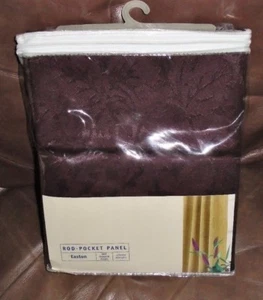 Easton Rod DAMASK Panel 42 x 84 PLUM, COTTON BLEND NEW SET OF 2 - Picture 1 of 8