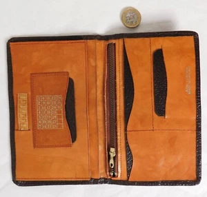 Vintage leather wallet good quality with perpetual calendar made in England aw - Picture 1 of 4