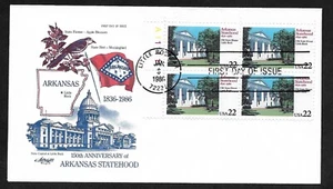 #2167 22c Arkansas - 150th Anniv. -Old State House- Artmaster FDCPB4 #A1111 11 - Picture 1 of 2