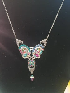 Firefly Jewelry Multi-Color Mosaic Necklace with Crystals/glass 17” - Picture 1 of 4