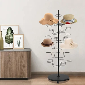 Bolsas para sombreros de 6 niveles estante de exhibición tiendas para el hogar estante de almacenamiento de acero independiente 30 sombreros - Imagen 1 de 23