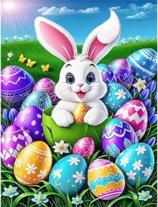 Easter Bunny Diamond Art Kits for Adults, Easter Rabbit Diamond Painting Kits... - Picture 1 of 7
