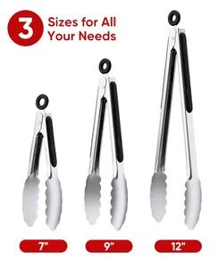 Professional Stainless Steel Tongs Set, Heat Resistant for Cooking and BBQ - Picture 1 of 7