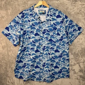 Magellan Outdoor Hemd Herren 2XL Blau Fisch Camouflage Kurzarm feuchtigkeitsableitend Wandern - Bild 1 von 11