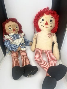 Muñecas Ann y Andy vintage grandes de tela de 34" y 30" - Imagen 1 de 24