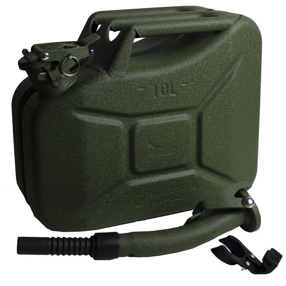 Benzinkanister Kraftstoffkanister Ölkanister Metall 10L kratzfest Olivgrün - Bild 1 von 4