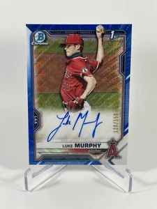 2021 Bowman Draft Chrome 1st Luke Murphy #CDA-LMU Blue Wave Refractor Auto /150 - Picture 1 of 2