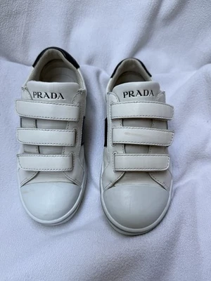 Zapatillas Prada Blanco y Azul Marino Cuero Logo Talla 30EUR Estilo Infantil 0O0804 Foto 1 de 4