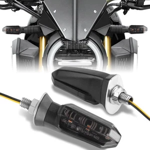 2PC Motorcycle Turn Signal LED Blinker Indicator Light Amber Smoke Universal US - Picture 1 of 9