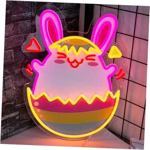 Radineon Easter Bunny Neon Sign Easter Egg Neon Signs for Wall Decor, USB - Picture 1 of 7
