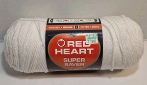 No Dye Red Heart Super Saver Yarn 0311 White  7oz 364 Yds New  - Picture 1 of 6