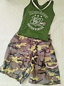 Bluecross girls swimwear camo green 150cm Heiseiretro Japanese Kawaii  - Picture 1 of 22