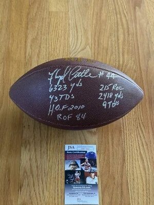 Rare Floyd Little Signed Wilson Stat Football, JSA, 7 Inscriptions Syracuse - Image 1 of 3