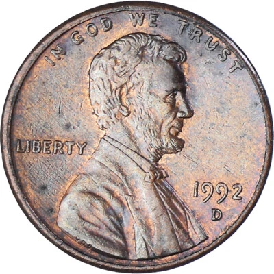 [#1183194] Coin, United States, Lincoln Cent, Cent, 1992, U.S. Mint, Denver, EF - Image 1 of 2