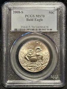 PCGS MS70 2008-S BALD EAGLE COMMEMORATIVE HALF DOLLAR - Picture 1 of 4