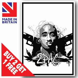 2Pac Tupac 2 Pac Rap Hip Hop Música Póster Impresión Artística GRANDE A3 A4 A5 LAMINADO 15 - Imagen 1 de 2