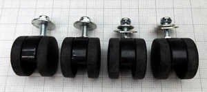 Ruedas - Juego de 4 - Ruedas de plástico de 2" - Perno de montaje de 1" 5/16"-18 - Resistente - Imagen 1 de 2
