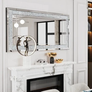1.2M Oversized Luxury Decorative Wall Mirror Crushed Diamond Full Length Mirror - Picture 1 of 12