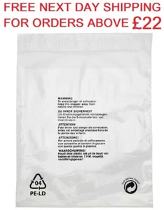 Clear Garment Cover Cellophane Plastic Self Seal T shirt Display Bag - All Sizes - Picture 1 of 5