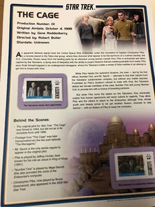 STAR TREK 2011 October 1988 44 Cent Large Stamp Panel "The Cage" #01 - Picture 1 of 3