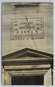 Sun Dial on the Old Cathedral St Augustine Florida FL Postcard - Picture 1 of 2