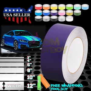 Matte Color Racing Stripes Vinyl Wrap Decals For Audi TT Stripe 10FT / 20FT Long - Picture 1 of 6
