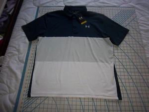 CAMISA POLO UNDER ARMOUR HOMBRE XL AZUL/GRIS/BLANCO - NUEVA CON ETIQUETAS - Imagen 1 de 3