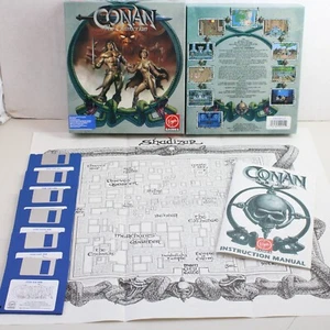 Conan Cimmerian 1991 Virgin PC Game MS DOS 3.5" Disc Big Box Complete w/Map - Picture 1 of 13