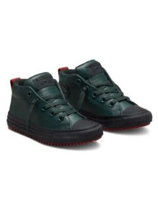 Converse Junior All Star Street Leather Boot 672118C Seaweed/Black/Dark Cayenne - Image 1 of 4