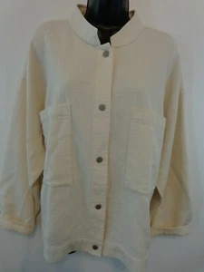 Eileen Fisher Giacca Donna Taglia Unica Cotone Biologico Collo Mandarino Nuova Etichette - Foto 1 di 9