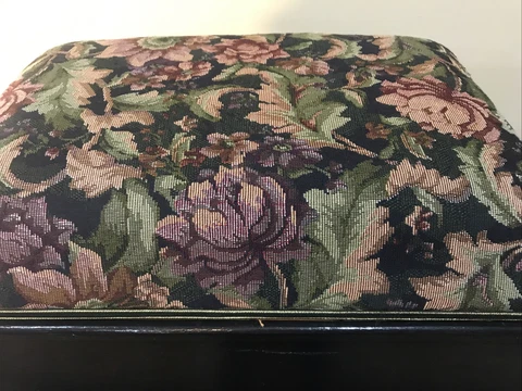 Victorian Foot stool with storage Tapestry￼ Embroidered seat 18x18” Cover
