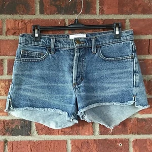 American Apparel Medium Wash Button Fly Cutoff Denim Shorts Size 25 - Picture 1 of 9