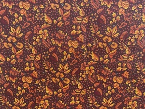 Tela de edredón de algodón hojas florales marrón estampado Cranston por 1/2 yarda - Imagen 1 de 2