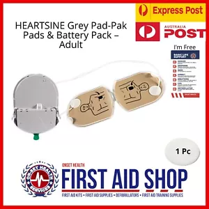 HEARTSINE Grey Pad-Pak Pads & Battery Pack – Adult 350p 360p 500p - First Aid - Picture 1 of 1
